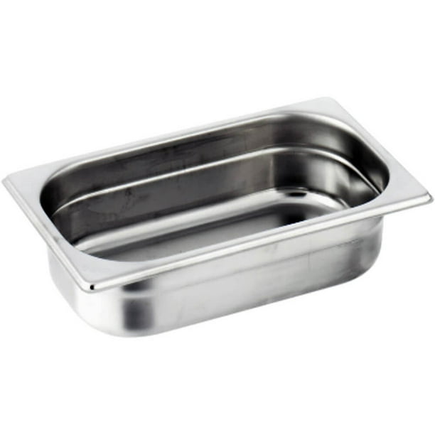 Paderno World Cuisine 12 3/4 inches by 6 1/4 inches Stainless-steel Hotel Pan 1/4 depth: 6 inches 